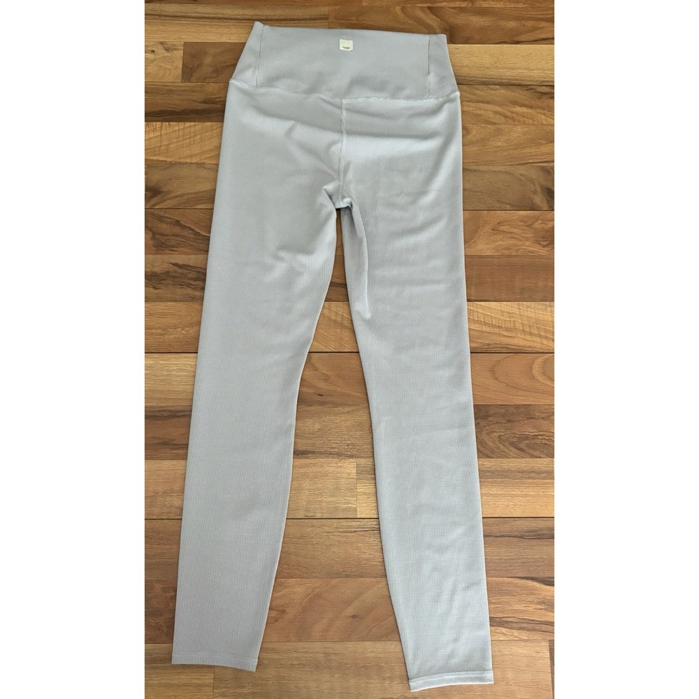Vouri Lux Rib Studio Leggings High Rise Pale Gray Ribbed Size S - Picture 7 of 9